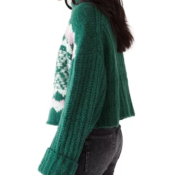 NWT Free People Alpine Crop Mock Neck Sweater - Picture 3 of 4